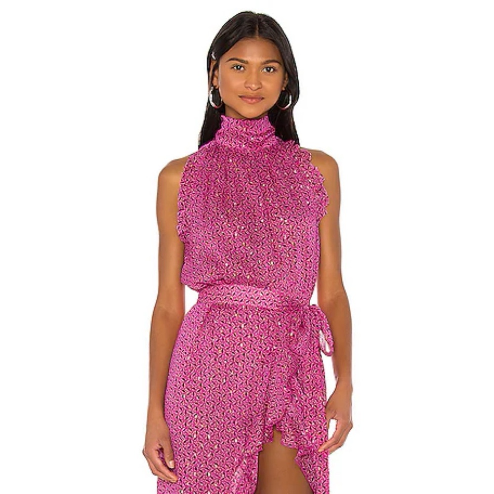 Sabina Musayev Celia Top in Pink Print